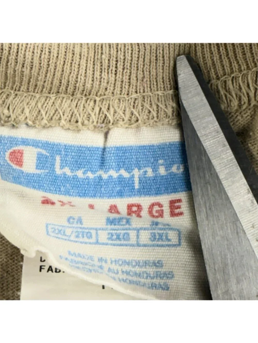 Vintage Champion Shirt Mens 2XL Beige Tropical Monstera Leaf Graphic Tee Logo - Picture 4 of 11